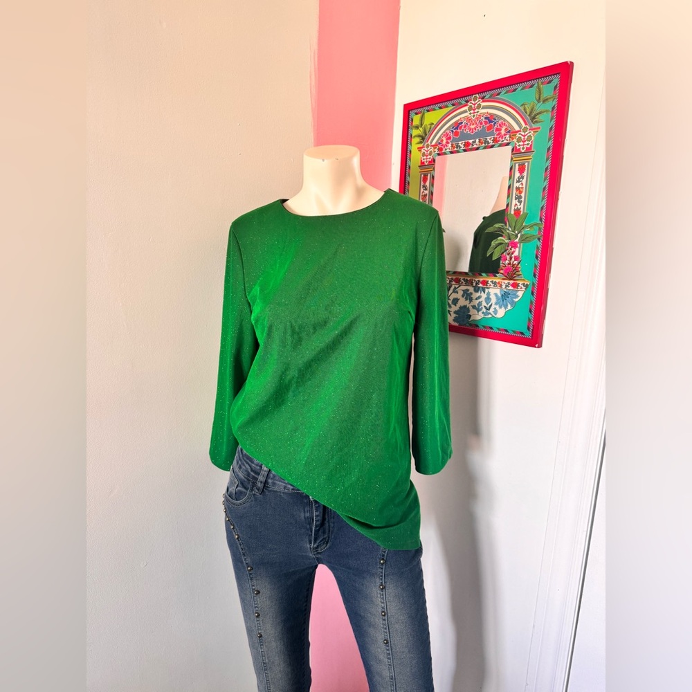 Shimmery Green Women's 3/4 Sleeve Top